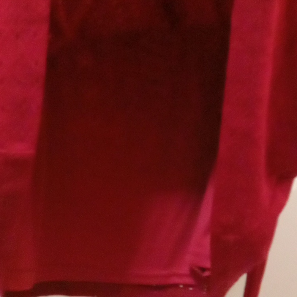 V-Neck Red Sheath Midi Dress with Flutter Sleeves - Picture 7 of 9